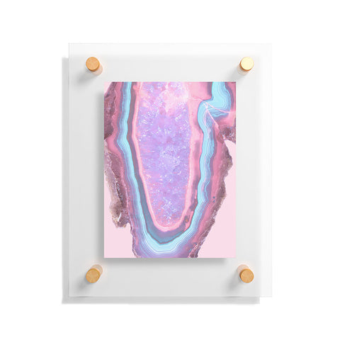 Emanuela Carratoni Serenity and Rose Agate with Amethyst Crystals Floating Acrylic Print