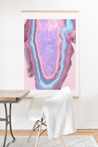 Emanuela Carratoni Serenity and Rose Agate with Amethyst Crystals Art Print And Hanger