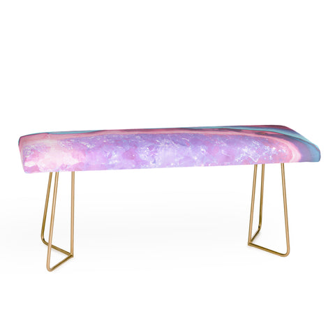 Emanuela Carratoni Serenity and Rose Agate with Amethyst Crystals Bench