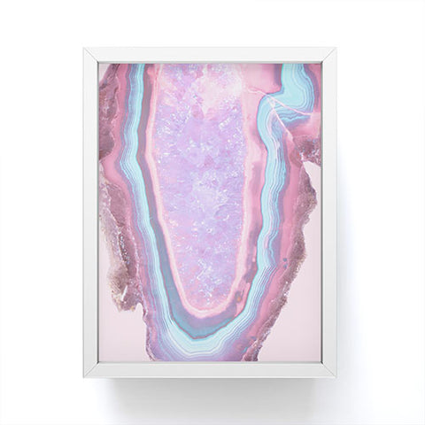 Emanuela Carratoni Serenity and Rose Agate with Amethyst Crystals Framed Mini Art Print