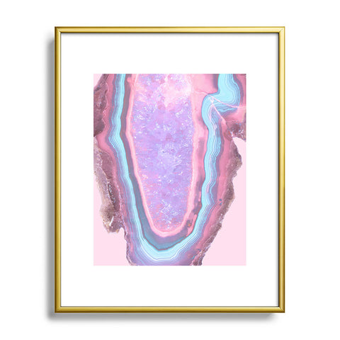 Emanuela Carratoni Serenity and Rose Agate with Amethyst Crystals Metal Framed Art Print