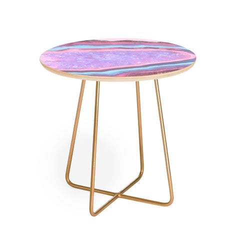 Emanuela Carratoni Serenity and Rose Agate with Amethyst Crystals Round Side Table