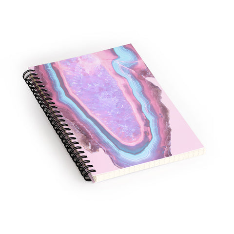 Emanuela Carratoni Serenity and Rose Agate with Amethyst Crystals Spiral Notebook