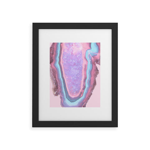Emanuela Carratoni Serenity and Rose Agate with Amethyst Crystals Framed Art Print