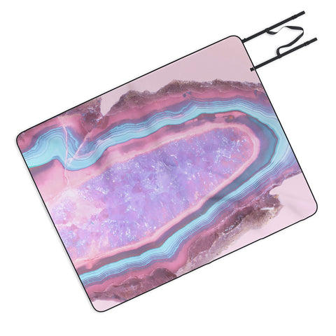Emanuela Carratoni Serenity and Rose Agate with Amethyst Crystals Picnic Blanket