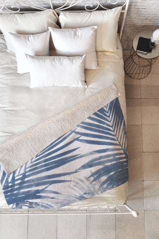 Emanuela Carratoni Serenity Palms Fleece Throw Blanket