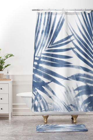 Emanuela Carratoni Serenity Palms Shower Curtain And Mat