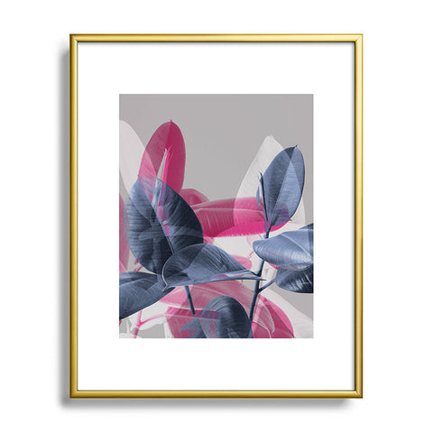 Emanuela Carratoni Shadow Leaves Metal Framed Art Print