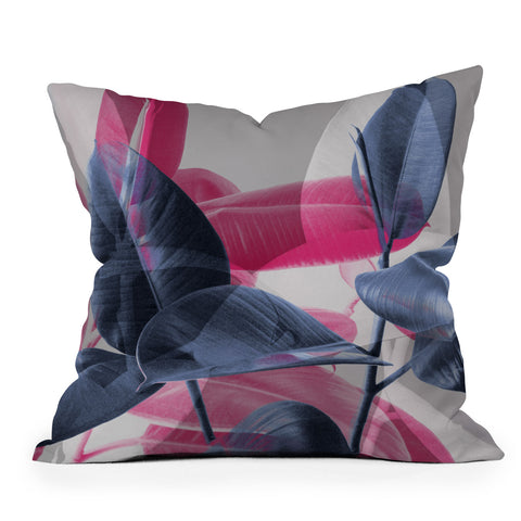 Emanuela Carratoni Shadow Leaves Throw Pillow