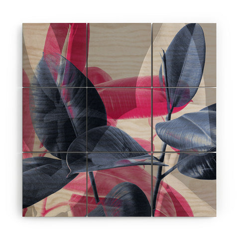 Emanuela Carratoni Shadow Leaves Wood Wall Mural