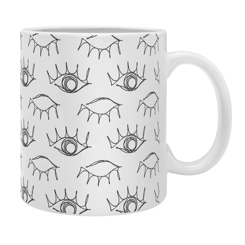 Emanuela Carratoni Sketched Eyes Pattern Coffee Mug