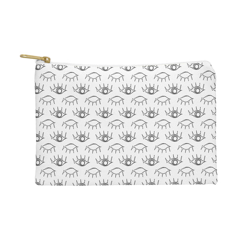 Emanuela Carratoni Sketched Eyes Pattern Pouch