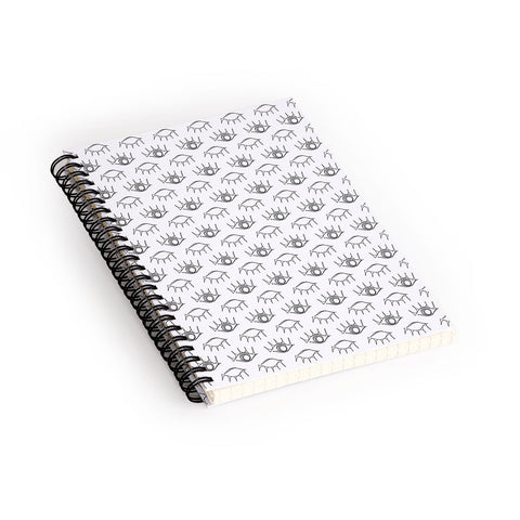 Emanuela Carratoni Sketched Eyes Pattern Spiral Notebook