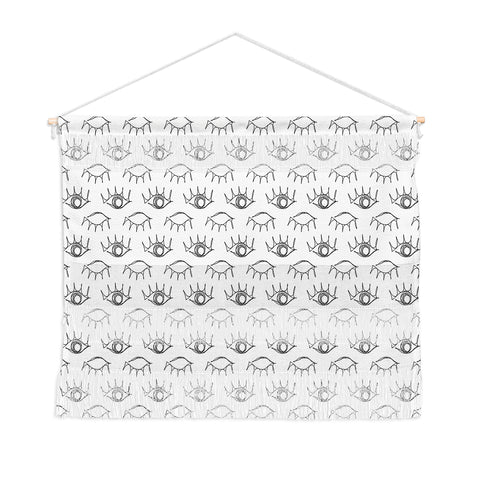 Emanuela Carratoni Sketched Eyes Pattern Wall Hanging Landscape