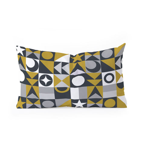 Emanuela Carratoni Small Cute Geometry Oblong Throw Pillow