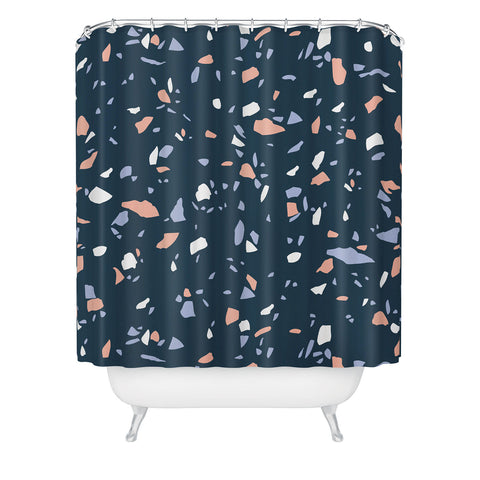 Emanuela Carratoni So Blue Terrazzo Shower Curtain
