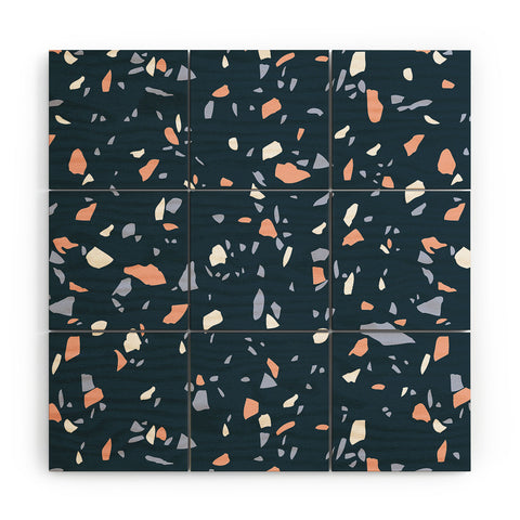 Emanuela Carratoni So Blue Terrazzo Wood Wall Mural