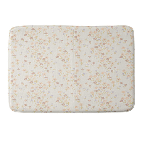 Emanuela Carratoni Spring Ditsy Floral Theme Memory Foam Bath Mat