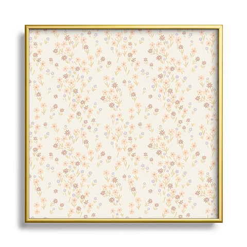 Emanuela Carratoni Spring Ditsy Floral Theme Metal Square Framed Art Print