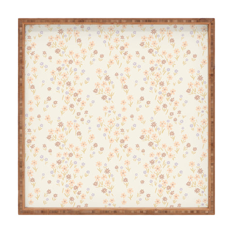 Emanuela Carratoni Spring Ditsy Floral Theme Square Tray