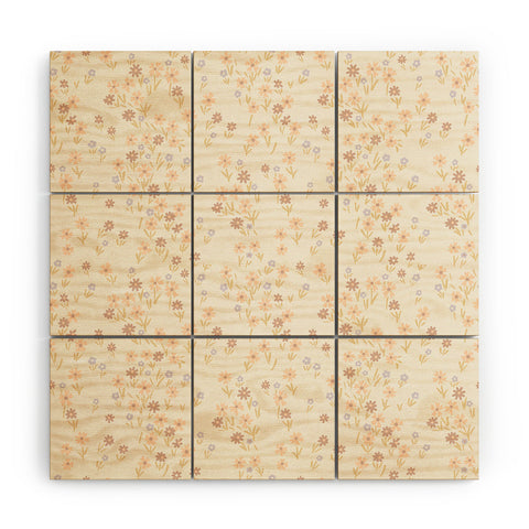 Emanuela Carratoni Spring Ditsy Floral Theme Wood Wall Mural