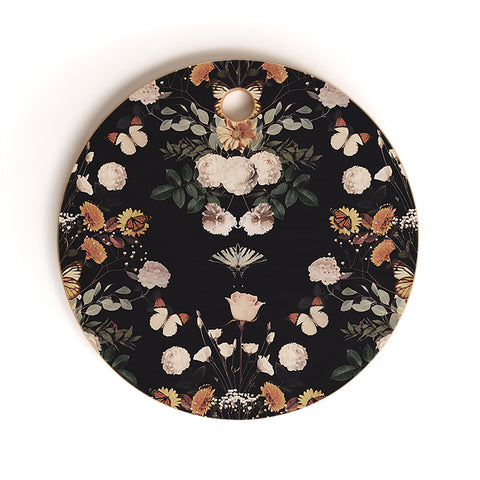 Emanuela Carratoni Spring Floral Geometry Cutting Board Round