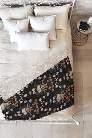 Emanuela Carratoni Spring Floral Geometry Fleece Throw Blanket