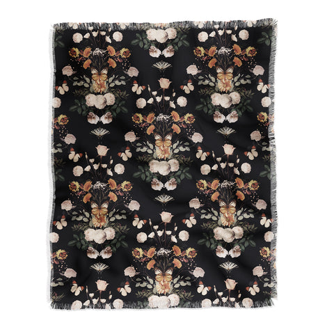 Emanuela Carratoni Spring Floral Geometry Throw Blanket