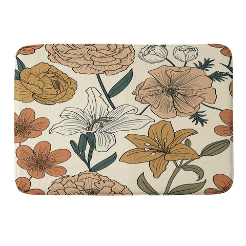 Emanuela Carratoni Spring Floral Mood Memory Foam Bath Mat