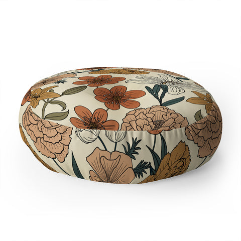 Emanuela Carratoni Spring Floral Mood Floor Pillow Round