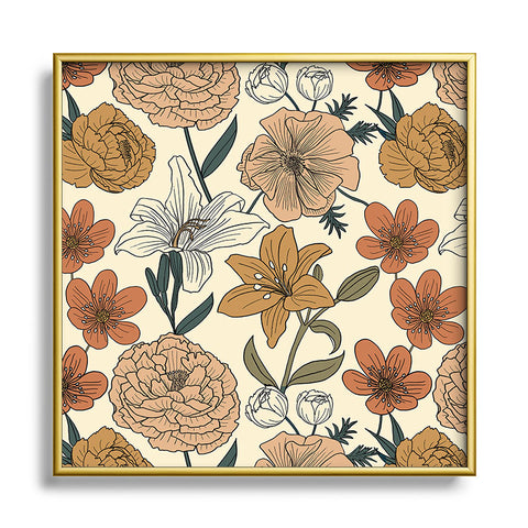 Emanuela Carratoni Spring Floral Mood Metal Square Framed Art Print