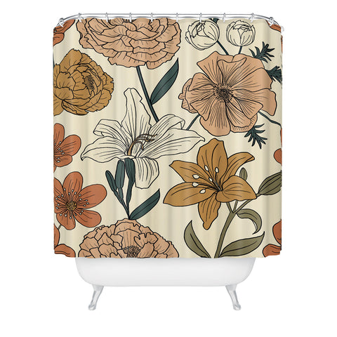 Emanuela Carratoni Spring Floral Mood Shower Curtain