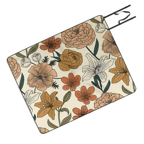 Emanuela Carratoni Spring Floral Mood Picnic Blanket