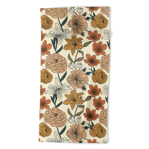 Emanuela Carratoni Spring Floral Mood Beach Towel