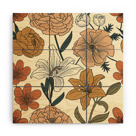 Emanuela Carratoni Spring Floral Mood Wood Wall Mural