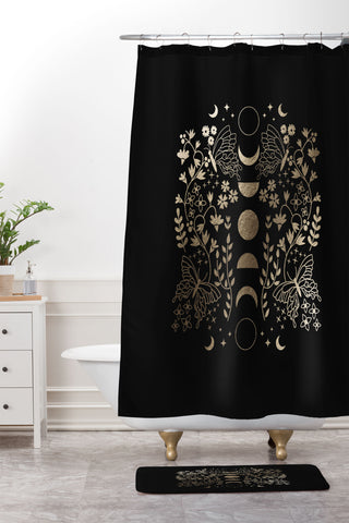 Emanuela Carratoni Spring Moon Phases Shower Curtain And Mat