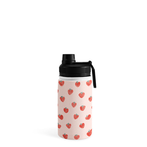 Emanuela Carratoni Strawberries on Pink Water Bottle