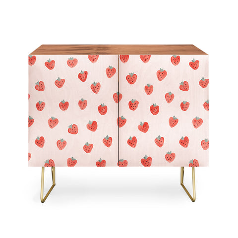 Emanuela Carratoni Strawberries on Pink Credenza