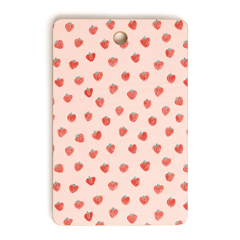 Emanuela Carratoni Strawberries on Pink Cutting Board Rectangle
