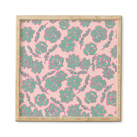 Emanuela Carratoni Succulent Pattern Framed Wall Art