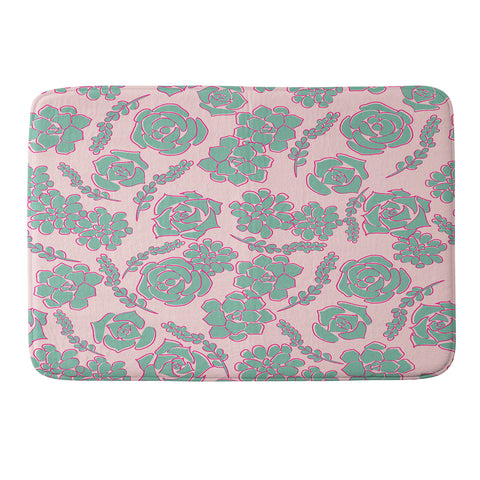 Emanuela Carratoni Succulent Pattern Memory Foam Bath Mat