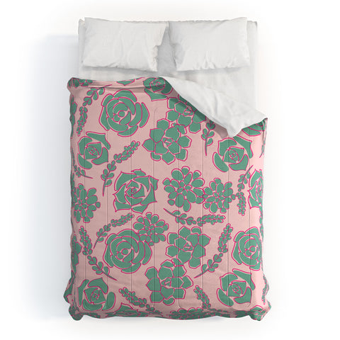 Emanuela Carratoni Succulent Pattern Comforter