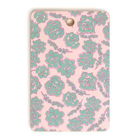 Emanuela Carratoni Succulent Pattern Cutting Board Rectangle