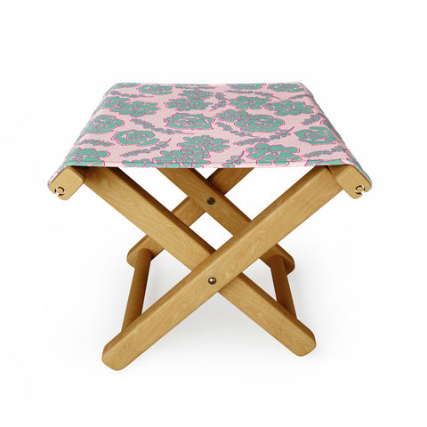 Emanuela Carratoni Succulent Pattern Folding Stool