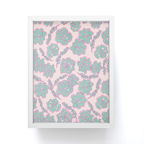 Emanuela Carratoni Succulent Pattern Framed Mini Art Print