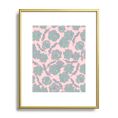 Emanuela Carratoni Succulent Pattern Metal Framed Art Print