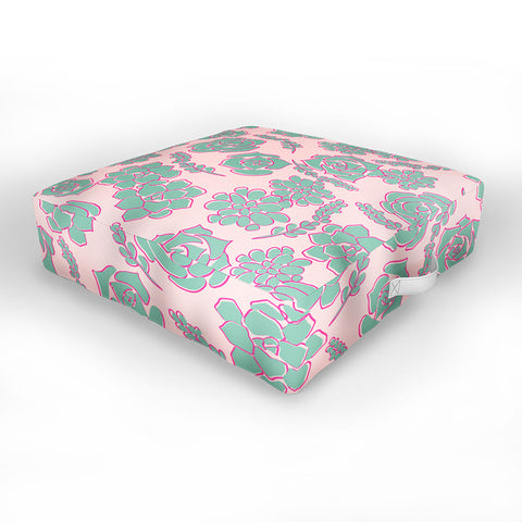 Emanuela Carratoni Succulent Pattern Outdoor Floor Cushion