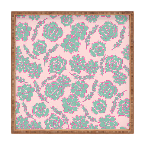 Emanuela Carratoni Succulent Pattern Square Tray