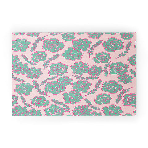 Emanuela Carratoni Succulent Pattern Welcome Mat