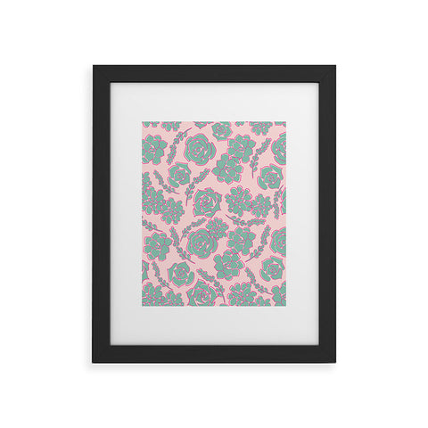 Emanuela Carratoni Succulent Pattern Framed Art Print